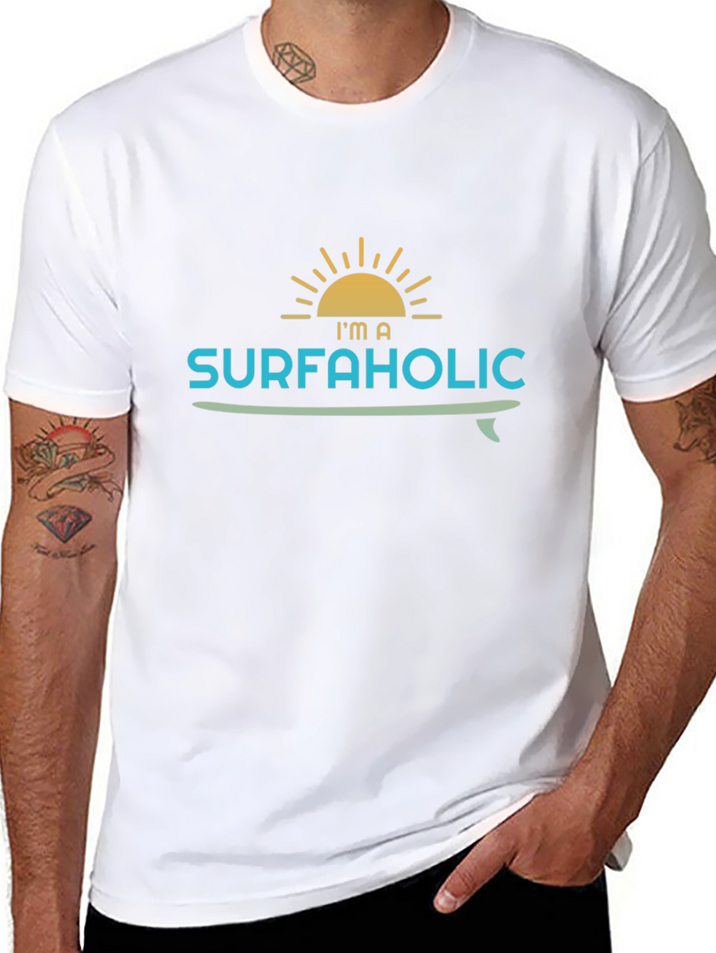 Surfaholic Graphic T-Shirt - Black