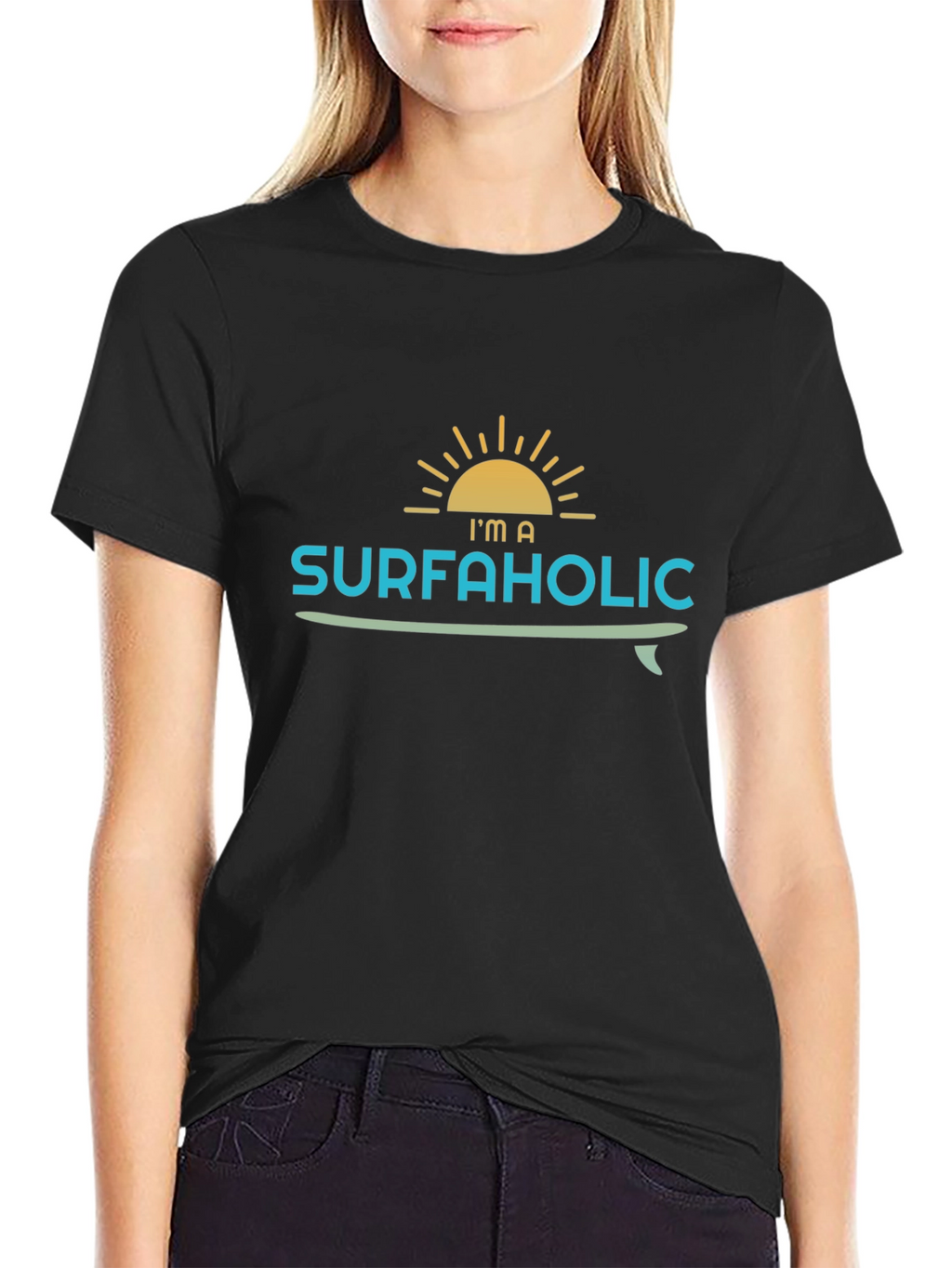 Surfaholic Graphic T-Shirt - Black