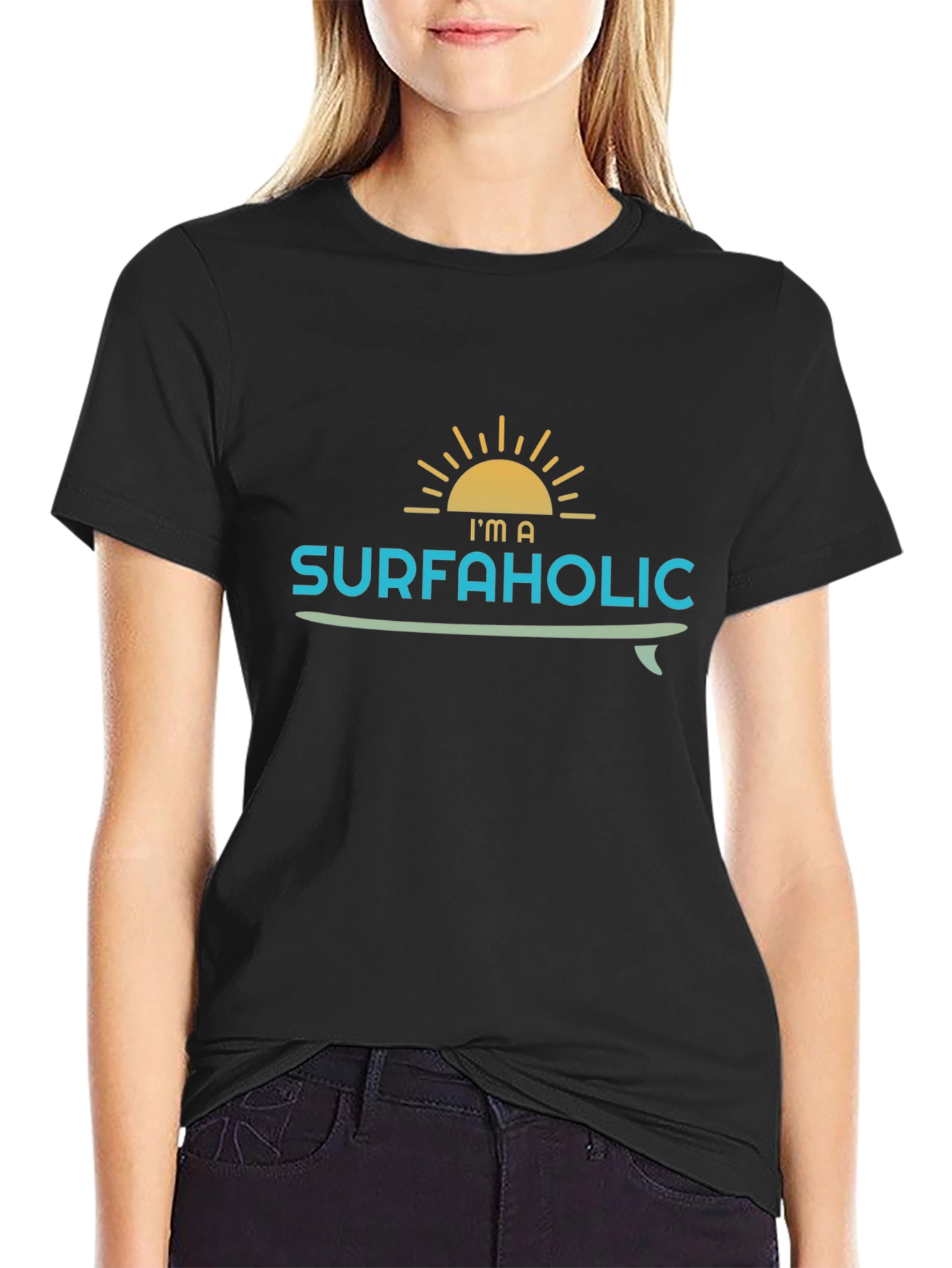 Surfaholic Graphic T-Shirt - Black