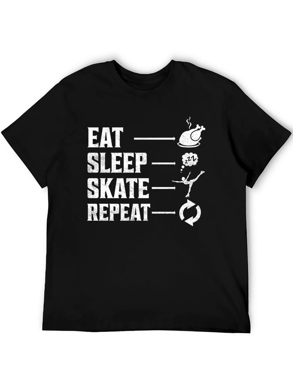 Eat Sleep Skate Repeat Black T-Shirt