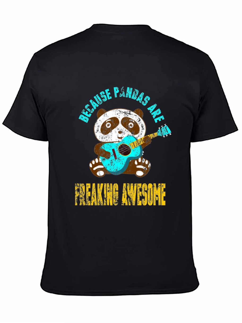 Panda Guitar T-Shirt - Because Pandas Are Awesome Tee