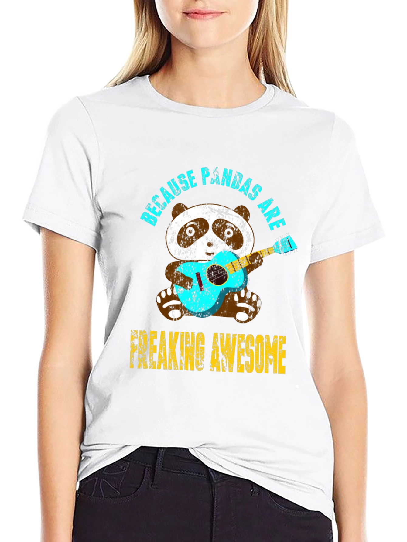 Panda Guitar T-Shirt - Because Pandas Are Awesome Tee