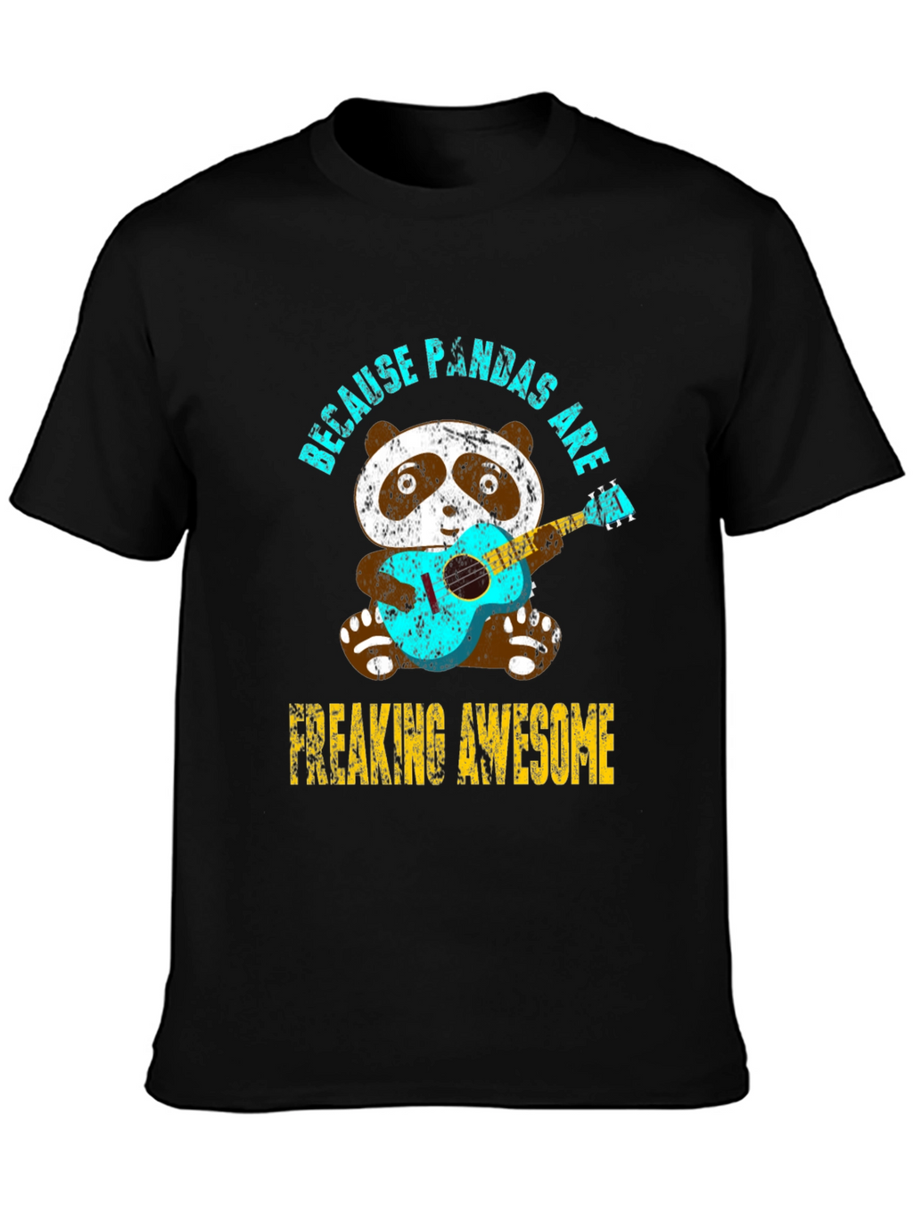 Panda Guitar T-Shirt - Because Pandas Are Awesome Tee