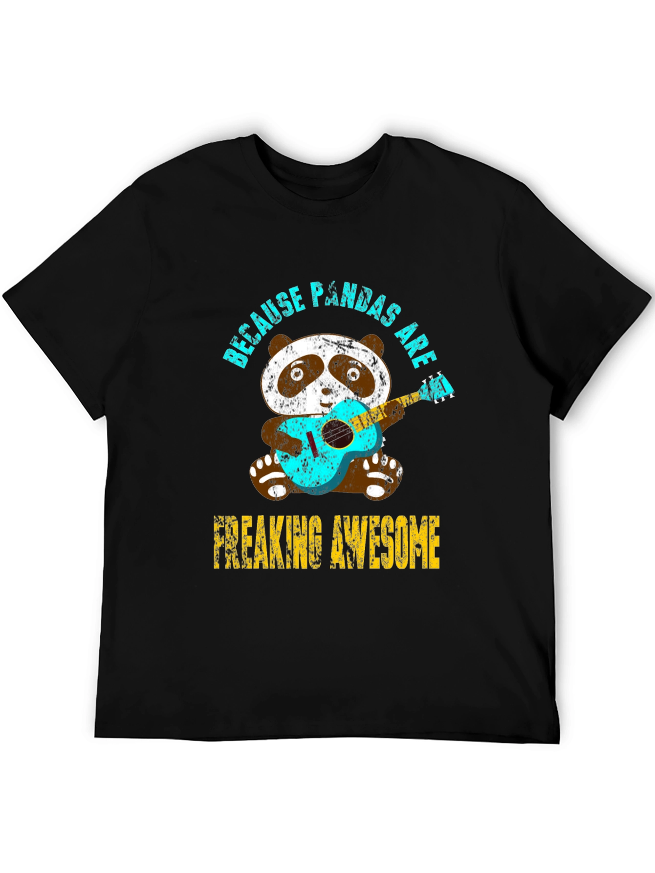 Panda Guitar T-Shirt - Because Pandas Are Awesome Tee