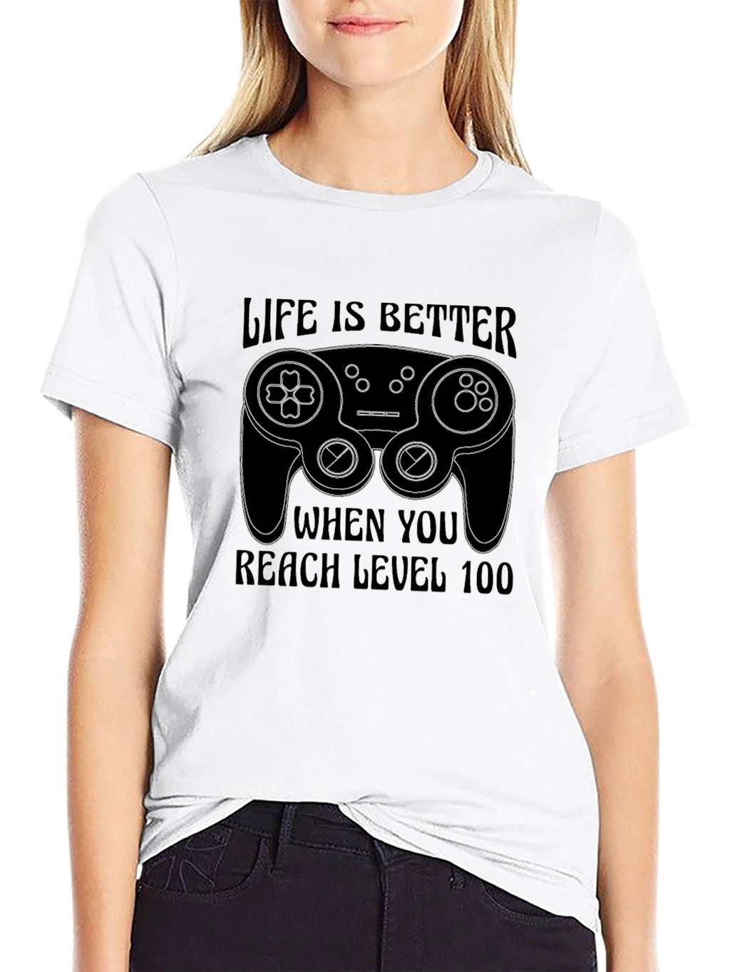 Level 100 Gamer Black T-Shirt