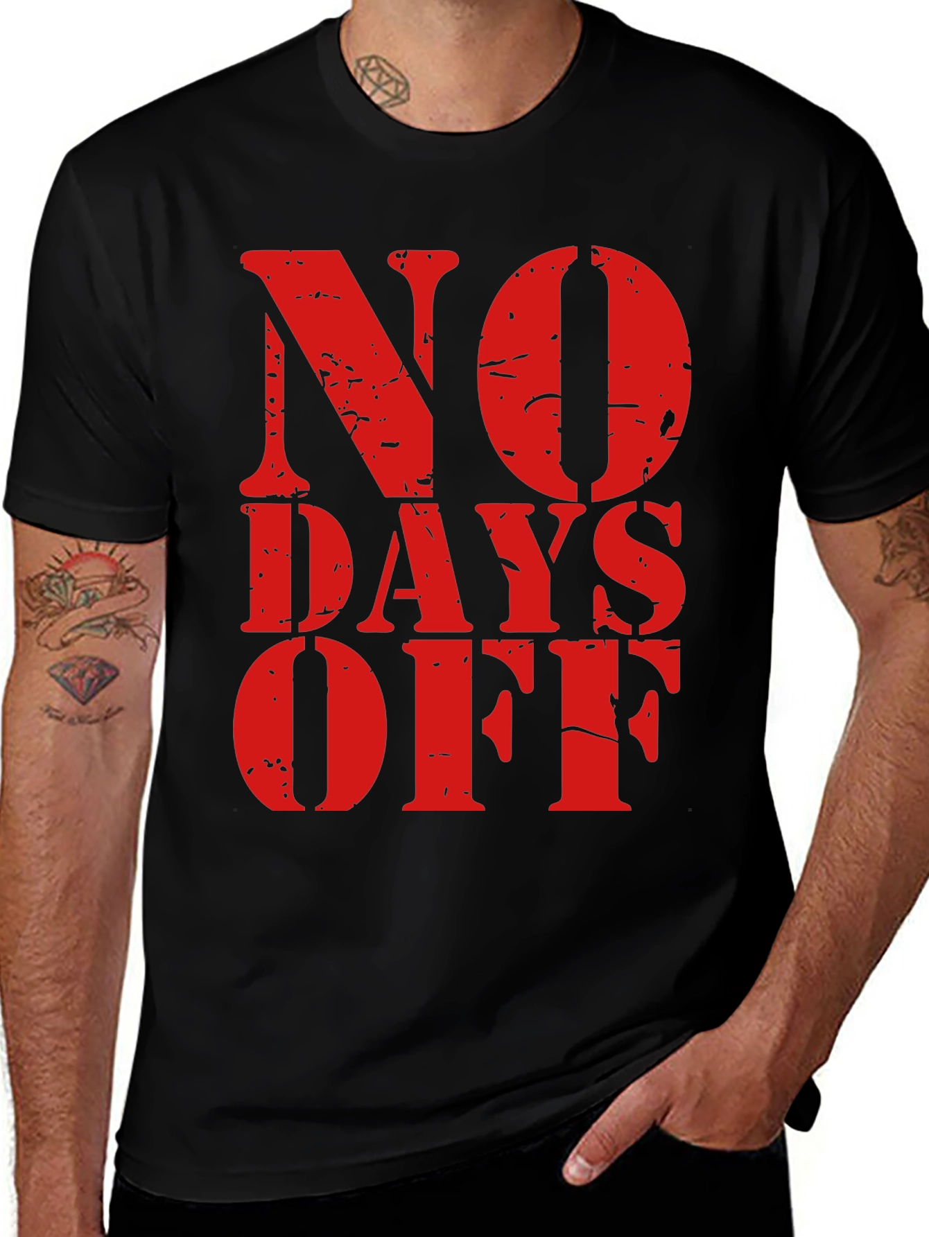 No Days Off Graphic Tee - Black