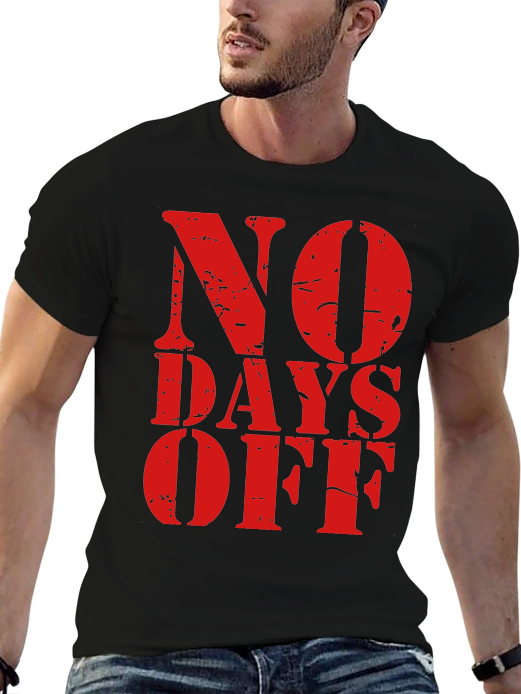 No Days Off Graphic Tee - Black