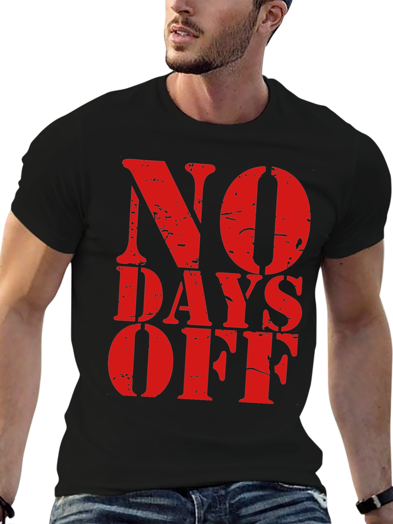 No Days Off Graphic Tee - Black