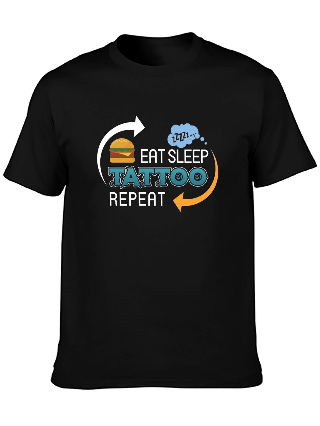 Eat Sleep Tattoo Repeat Graphic T-Shirt