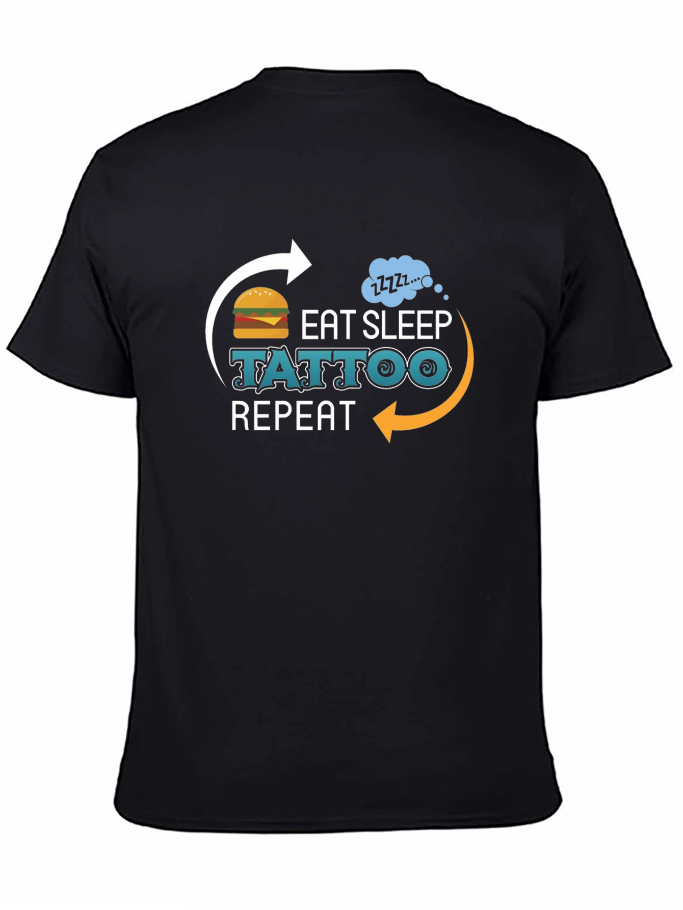 Eat Sleep Tattoo Repeat Graphic T-Shirt