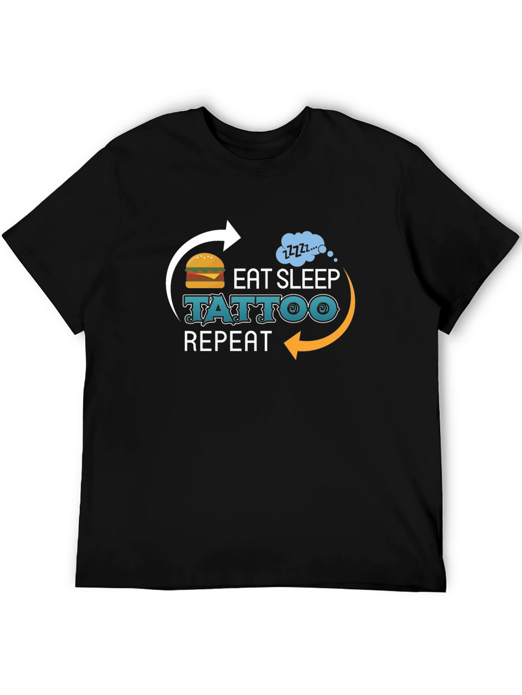 Eat Sleep Tattoo Repeat Graphic T-Shirt