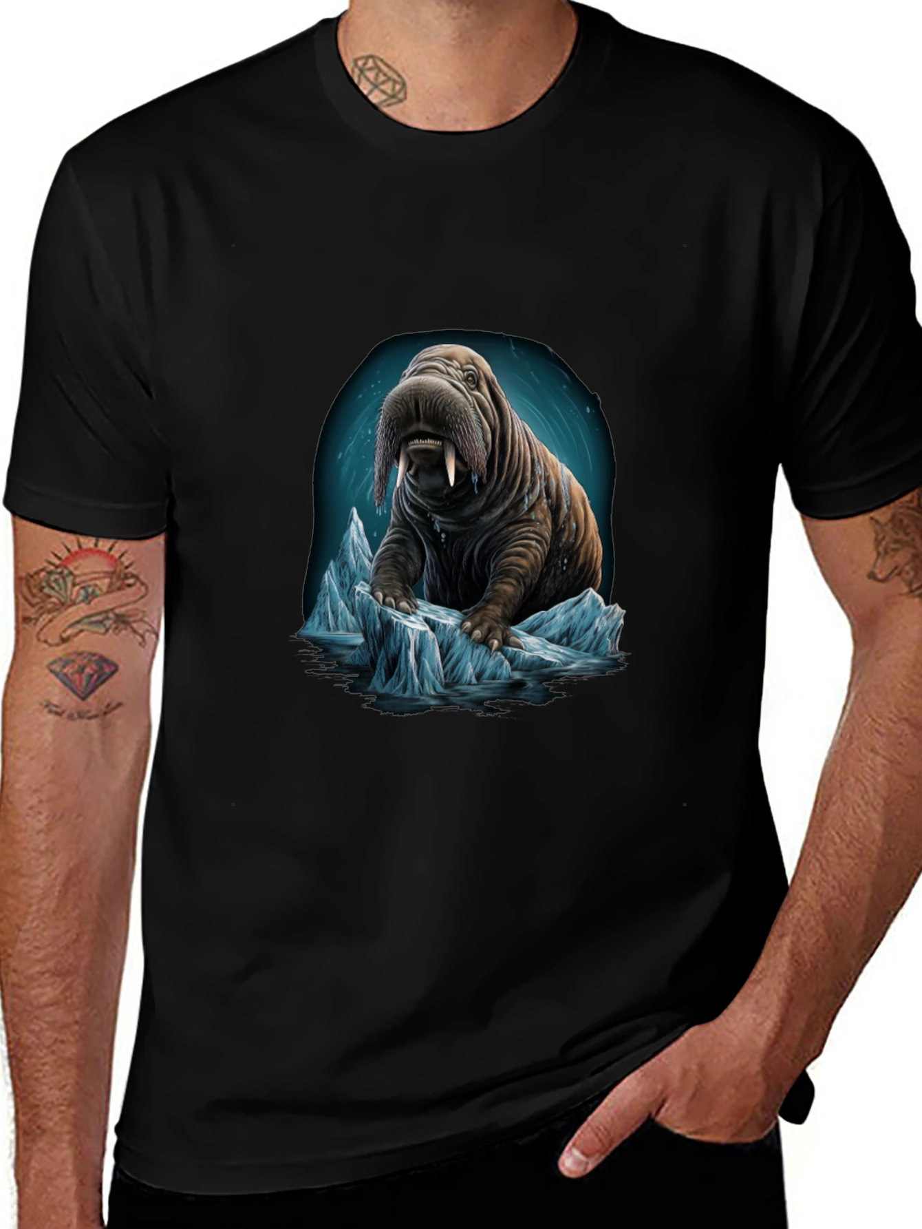 Walrus on Iceberg Graphic T-Shirt