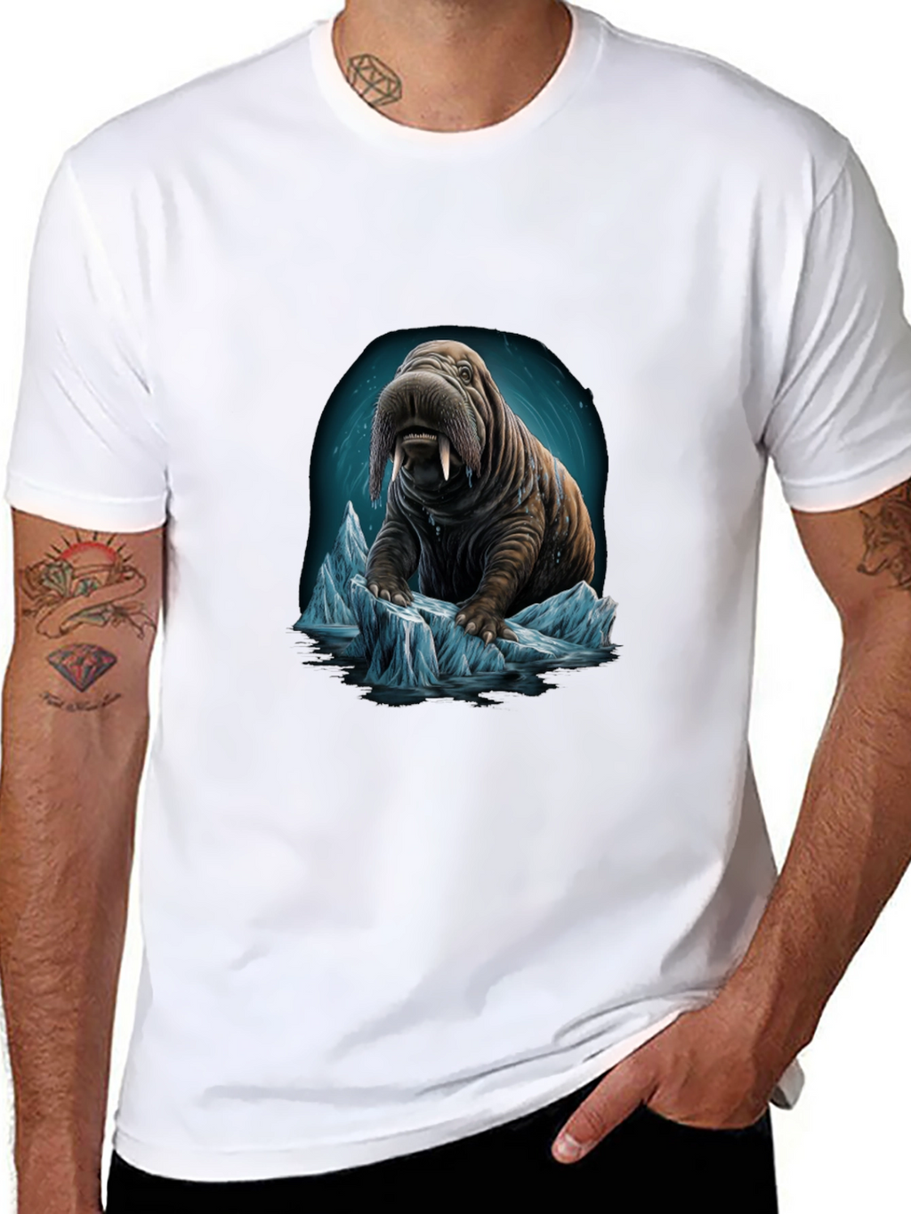 Walrus on Iceberg Graphic T-Shirt