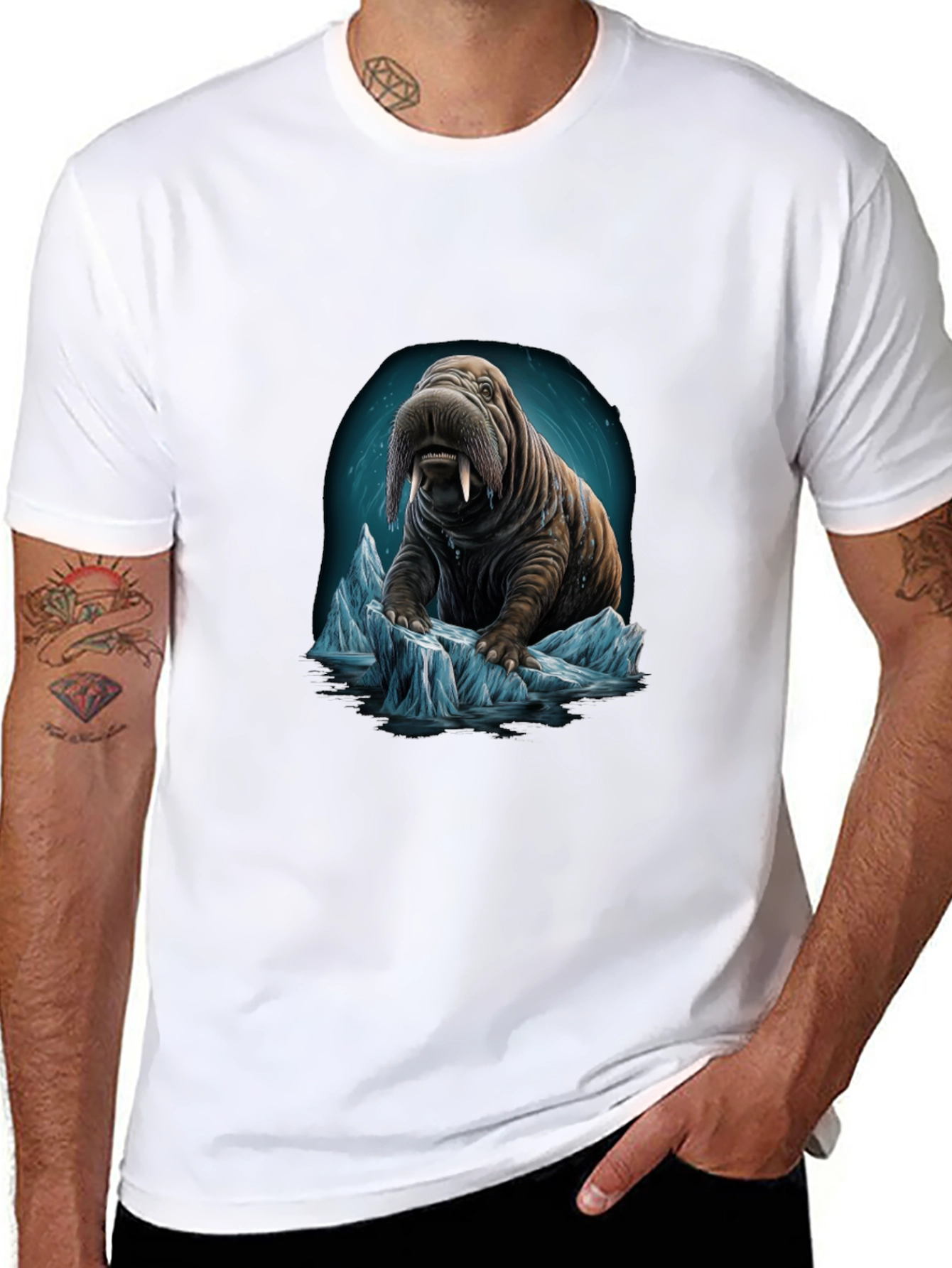 Walrus on Iceberg Graphic T-Shirt