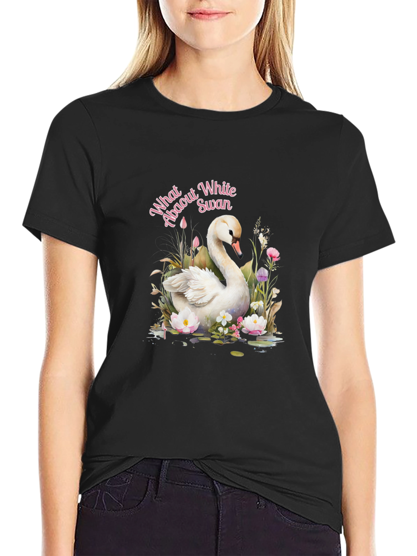 Elegant Swan Graphic T-Shirt