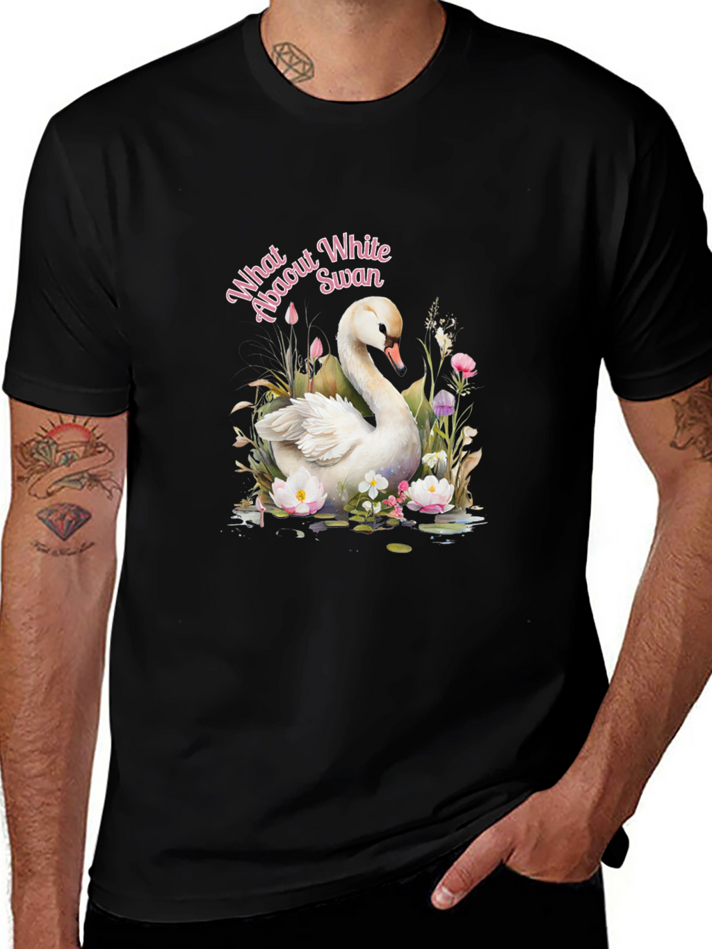 Elegant Swan Graphic T-Shirt