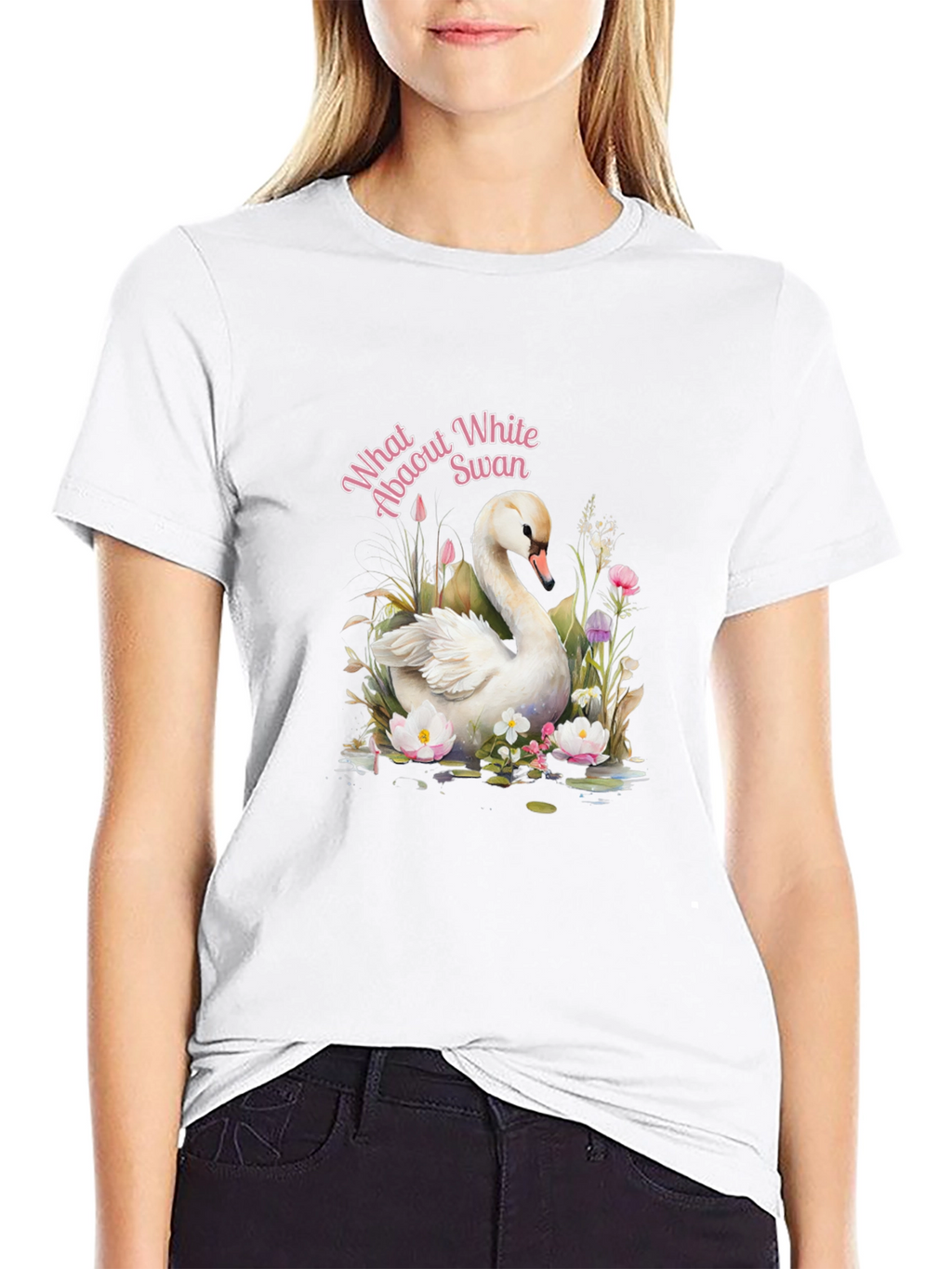 Elegant Swan Graphic T-Shirt