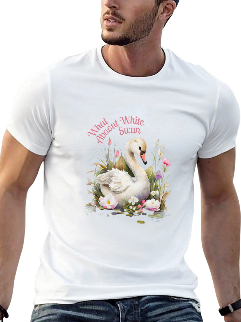 Elegant Swan Graphic T-Shirt