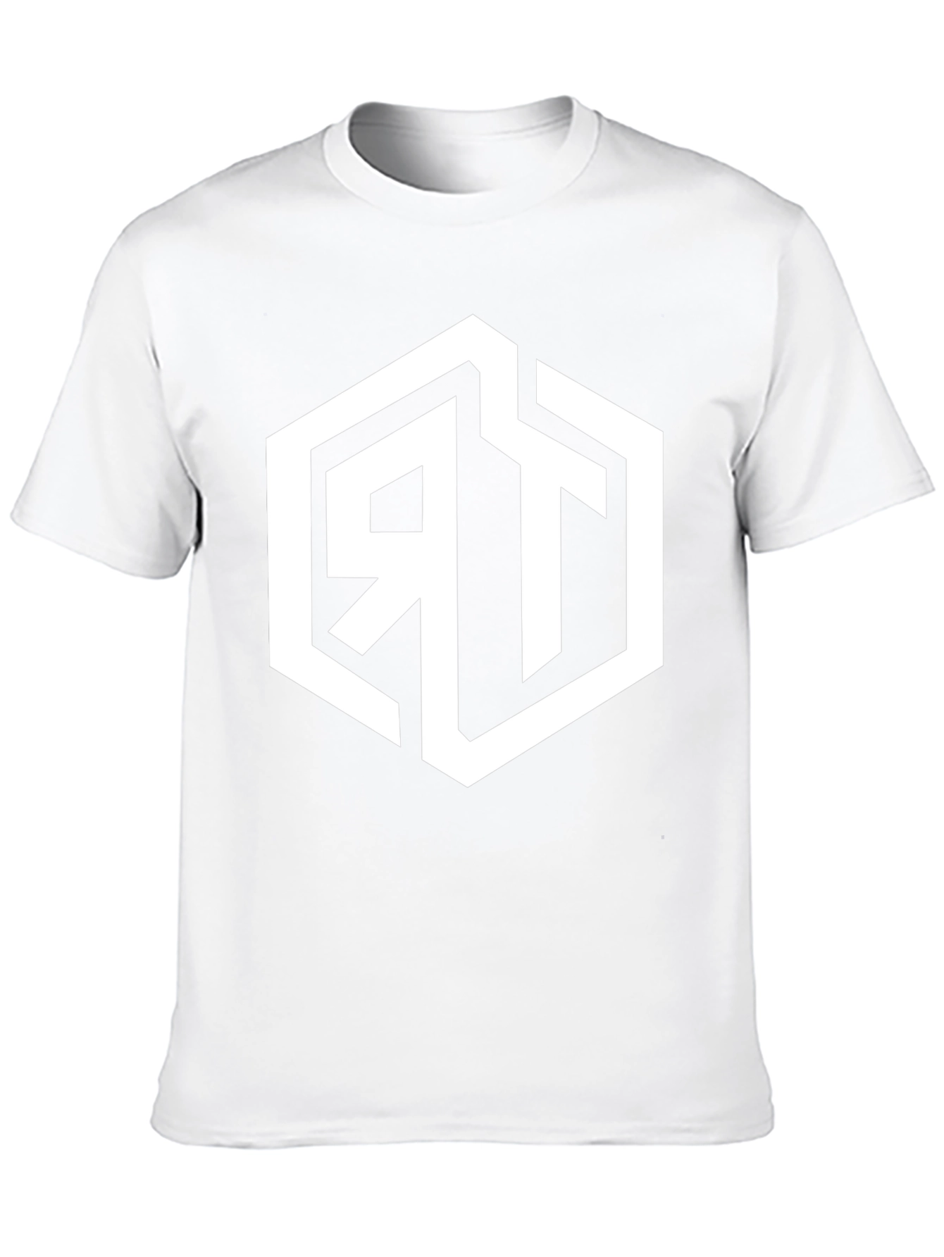 Mens Black Graphic Tee with Geometric RT Logo