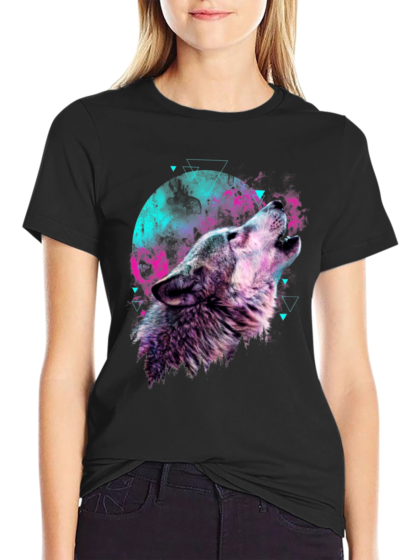 Wolf Howl Graphic T-Shirt - Mens Black Tee
