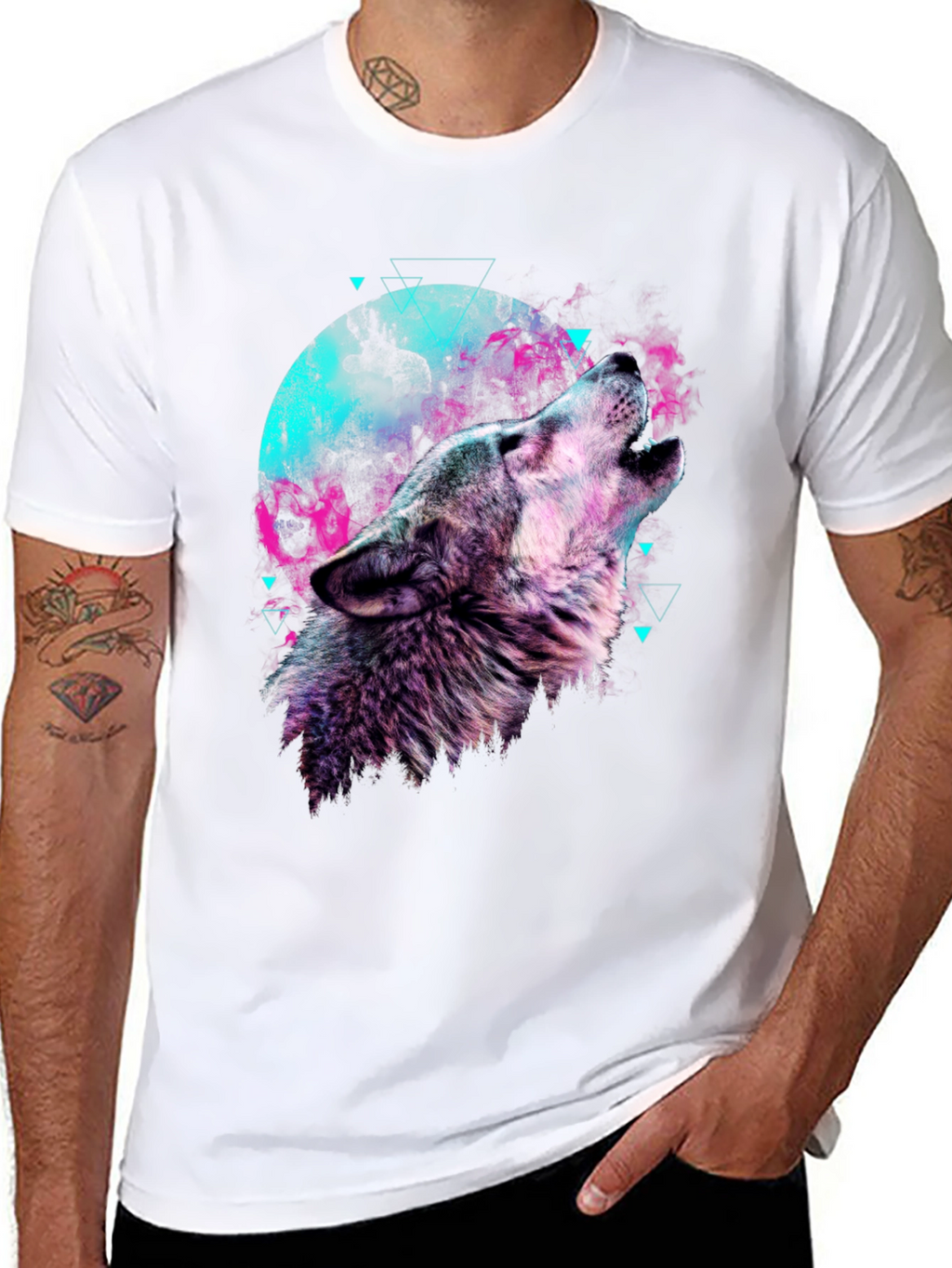 Wolf Howl Graphic T-Shirt - Mens Black Tee