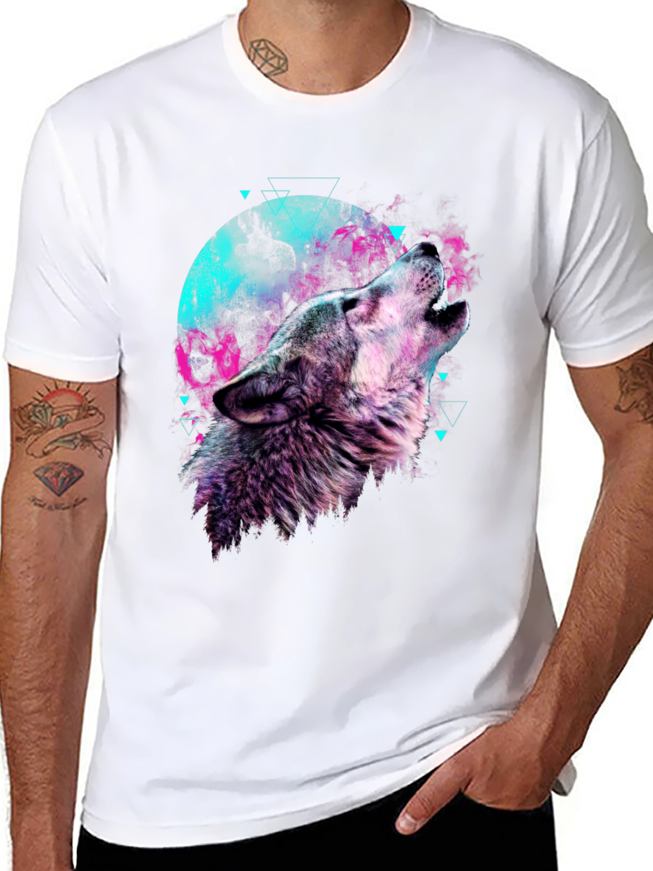 Wolf Howl Graphic T-Shirt - Mens Black Tee