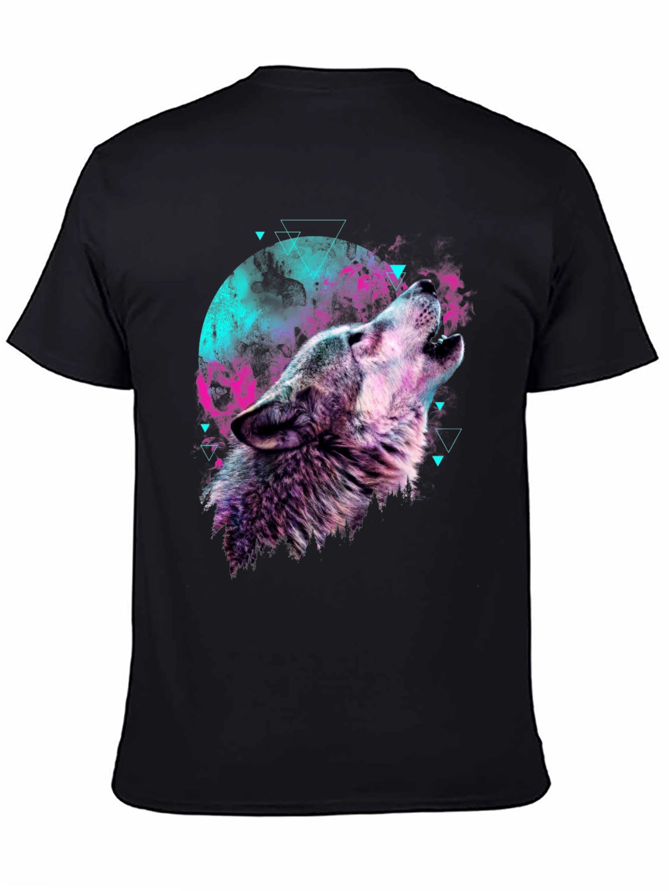 Wolf Howl Graphic T-Shirt - Mens Black Tee