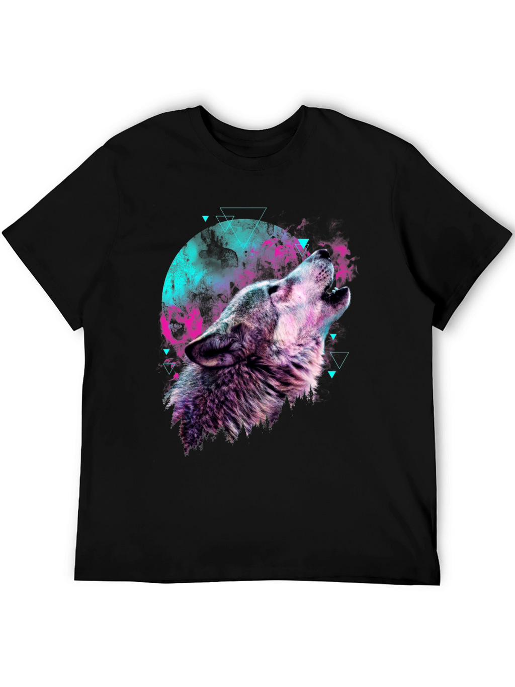 Wolf Howl Graphic T-Shirt - Mens Black Tee