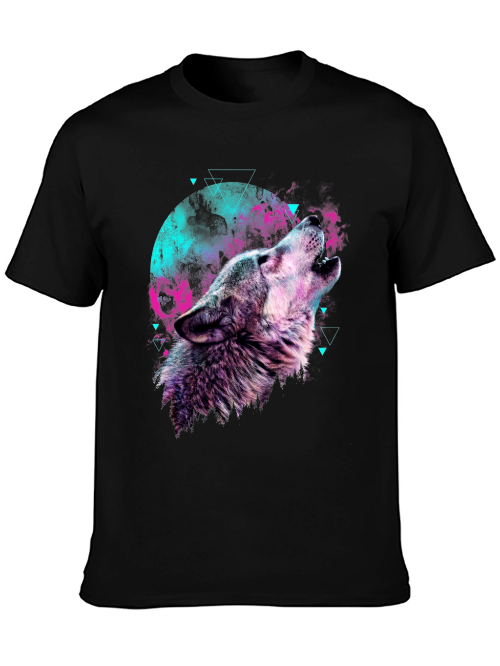 Wolf Howl Graphic T-Shirt - Mens Black Tee