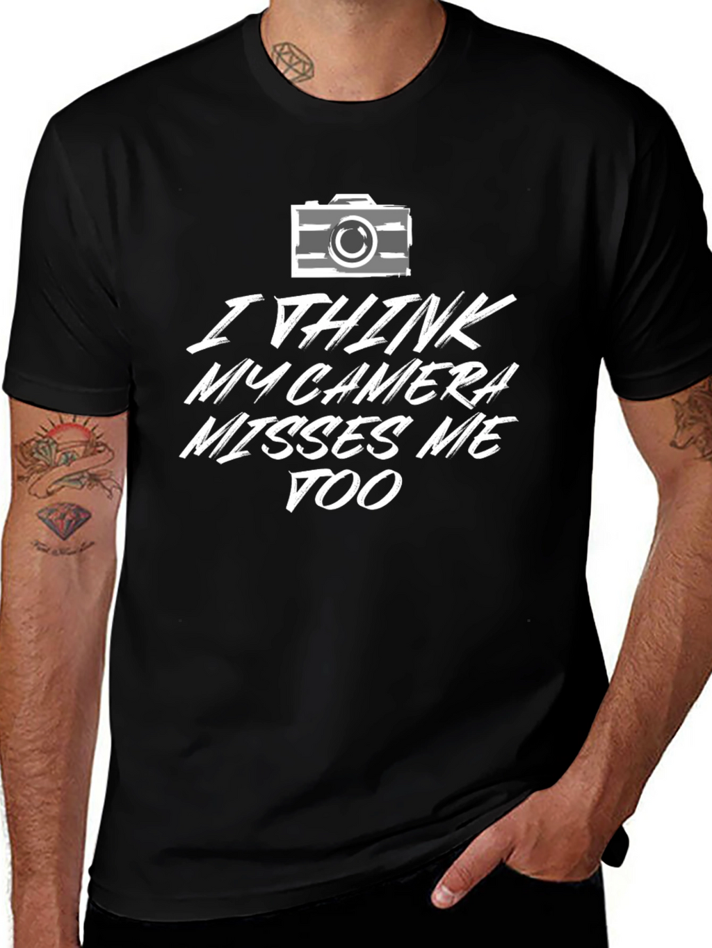 Camera Misses Me Graphic Tee - Photography Lovers T-Shirt