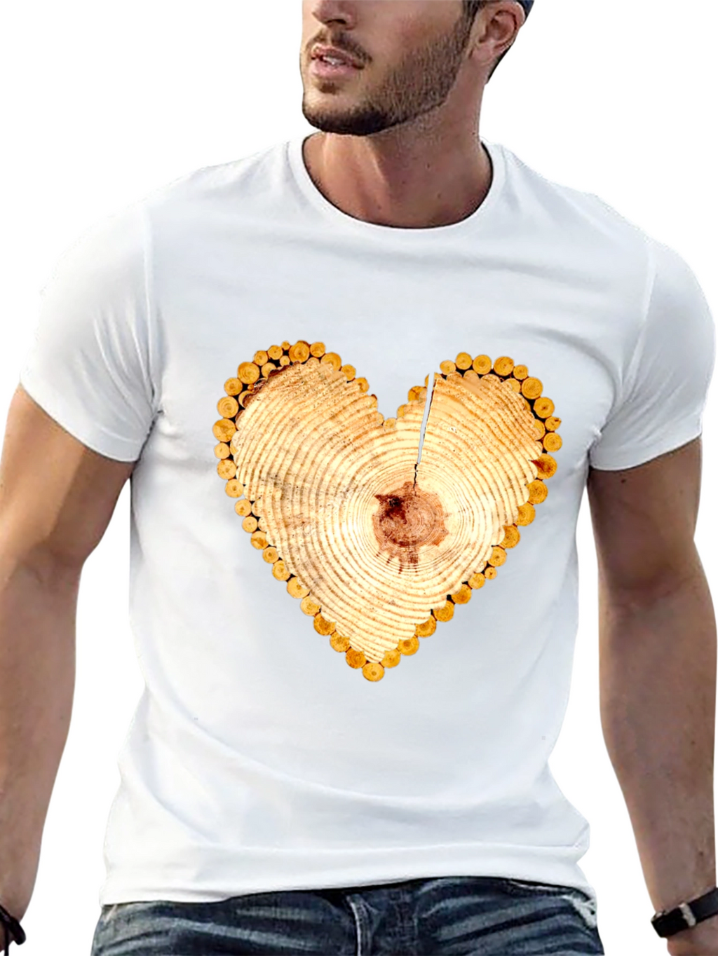 Heart Wood Slice Graphic Tee