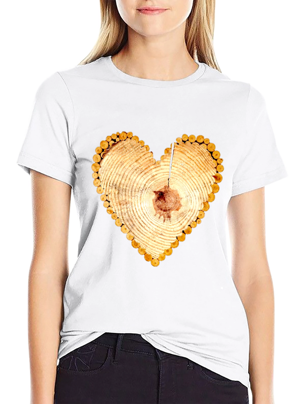 Heart Wood Slice Graphic Tee