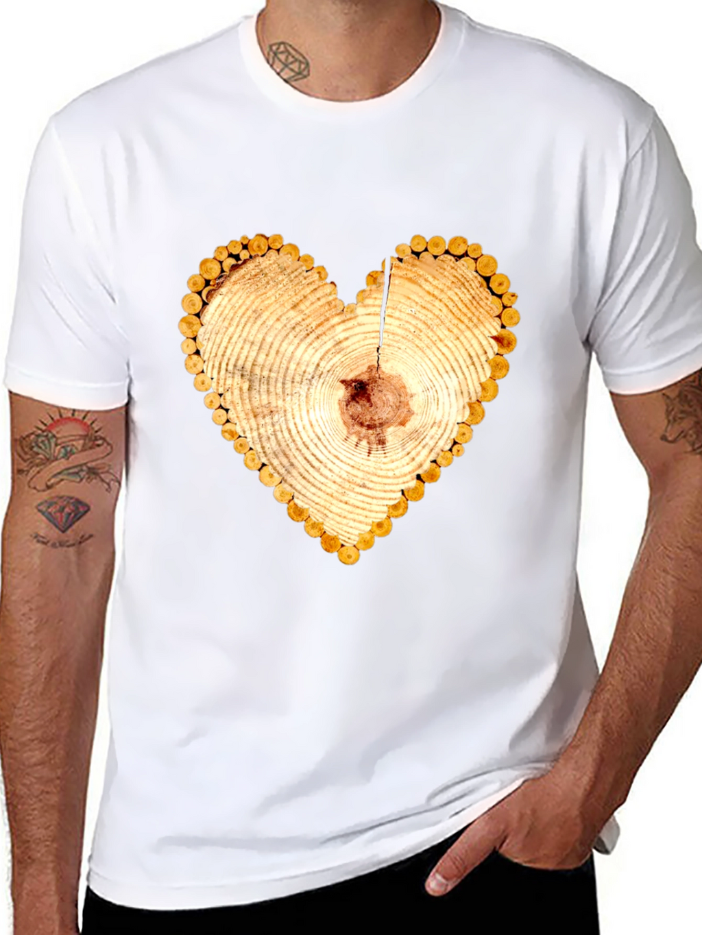 Heart Wood Slice Graphic Tee