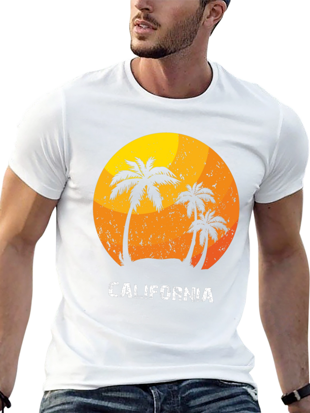 California Palm Tree Sunset Graphic T-Shirt