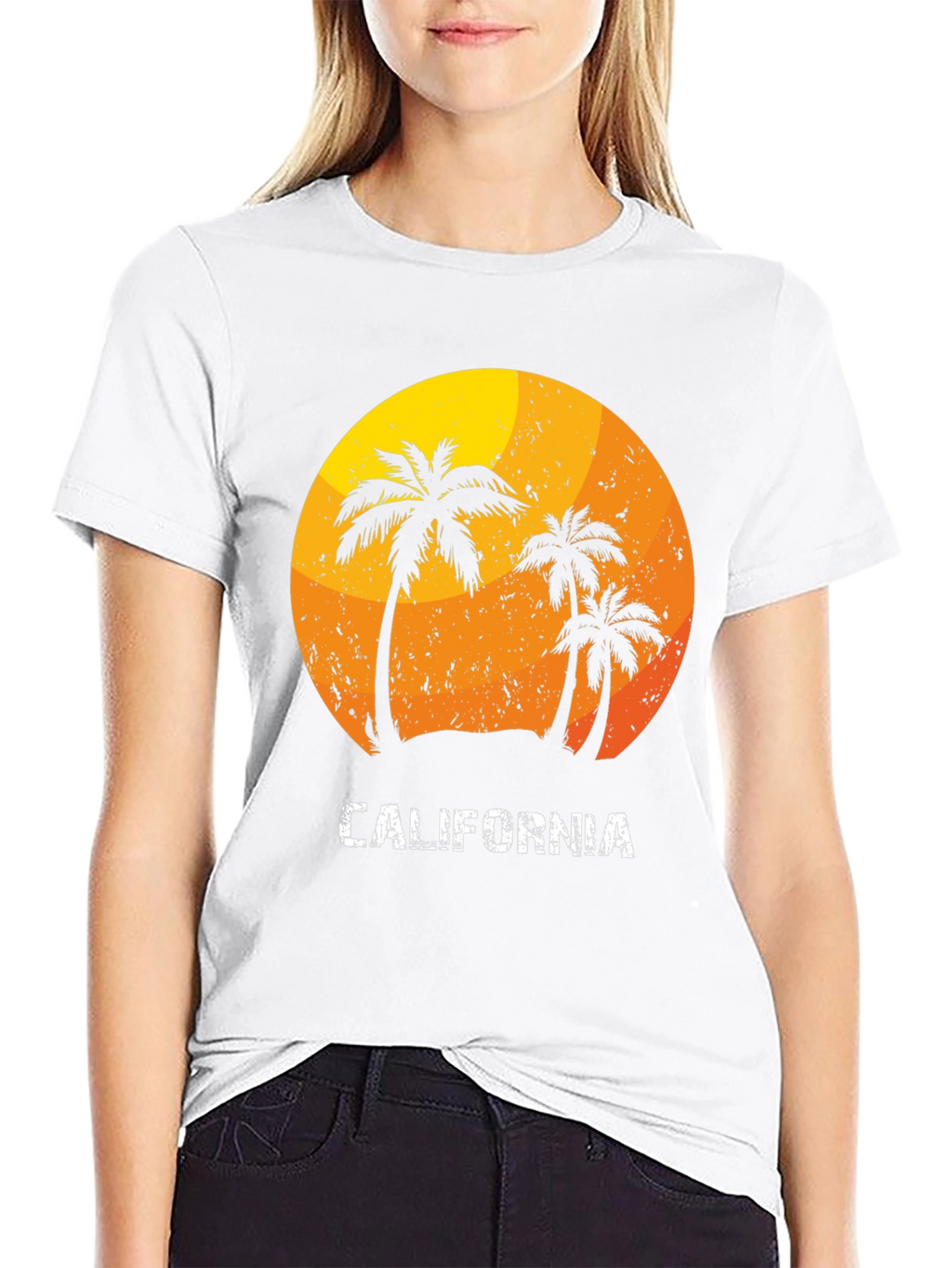California Palm Tree Sunset Graphic T-Shirt