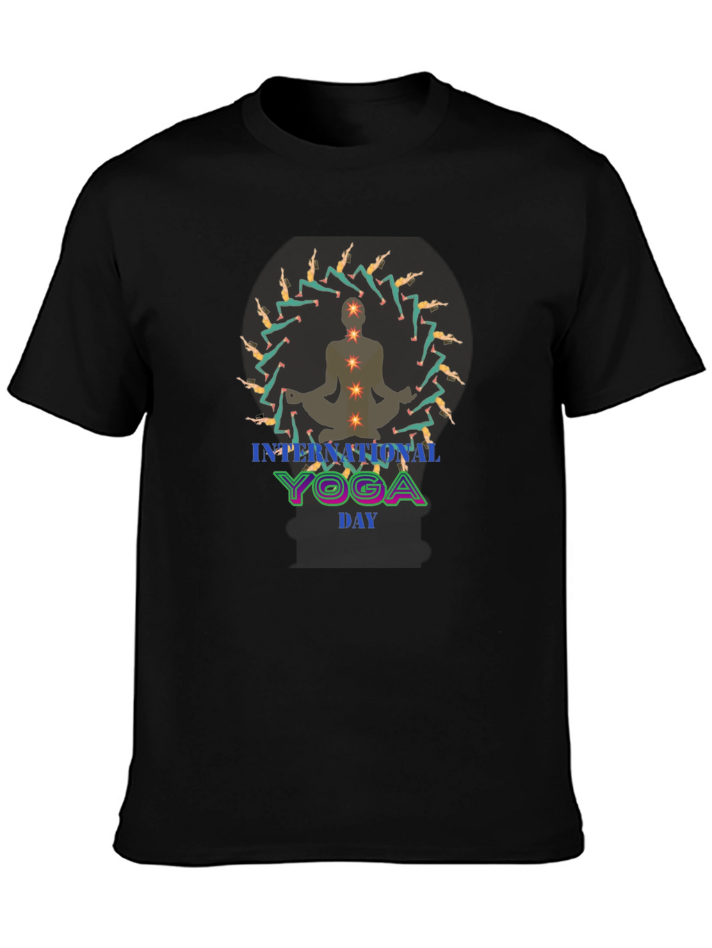 International Yoga Day Black Graphic Tee