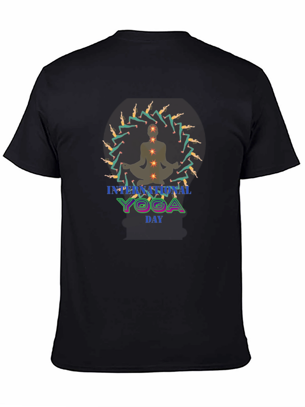 International Yoga Day Black Graphic Tee