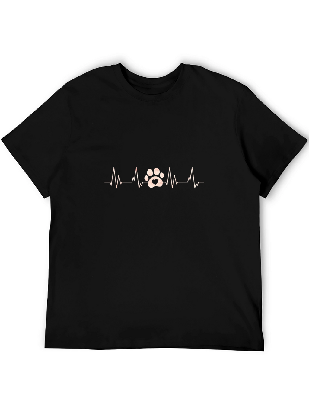 Dog Paw Heartbeat Graphic T-Shirt