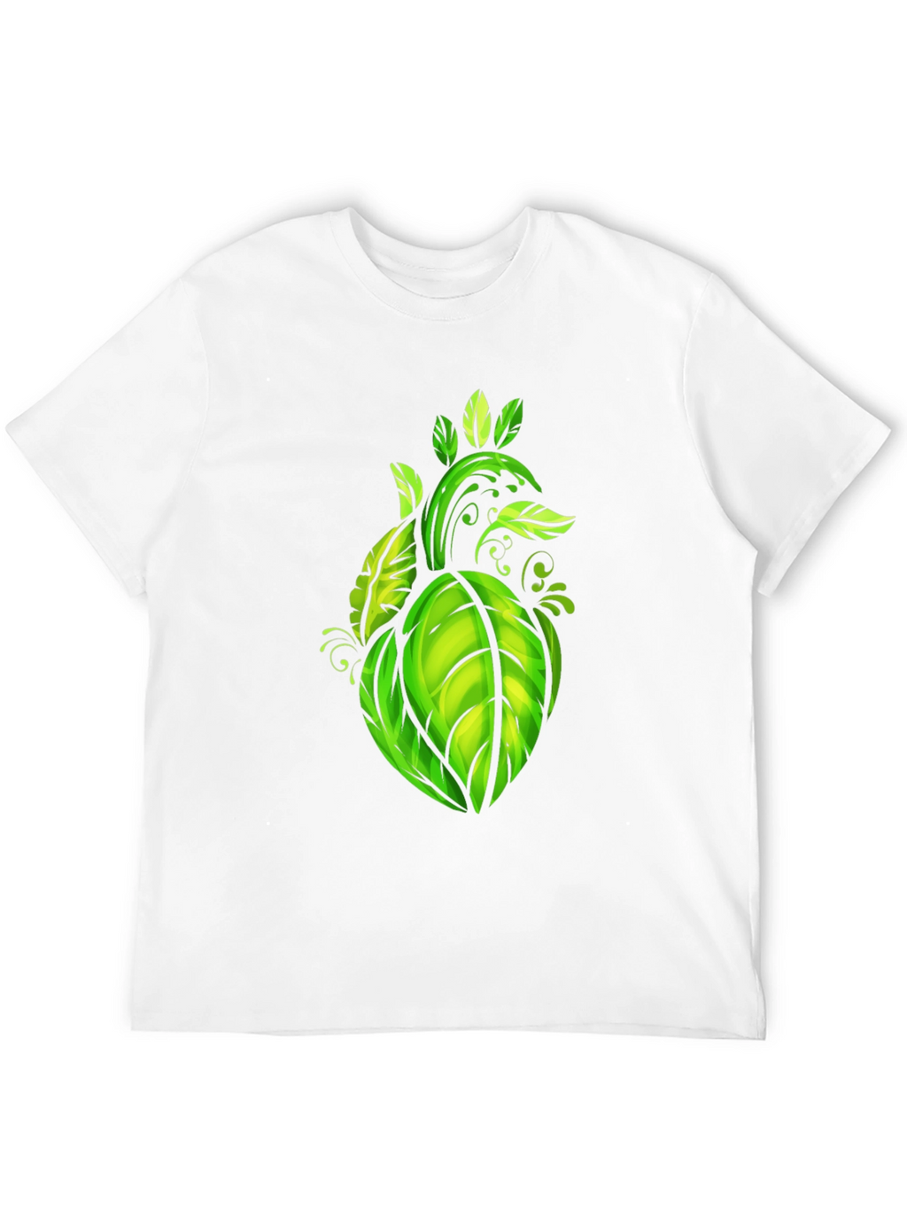 Leaf Heart Graphic Black Tee - Nature Lovers Shirt