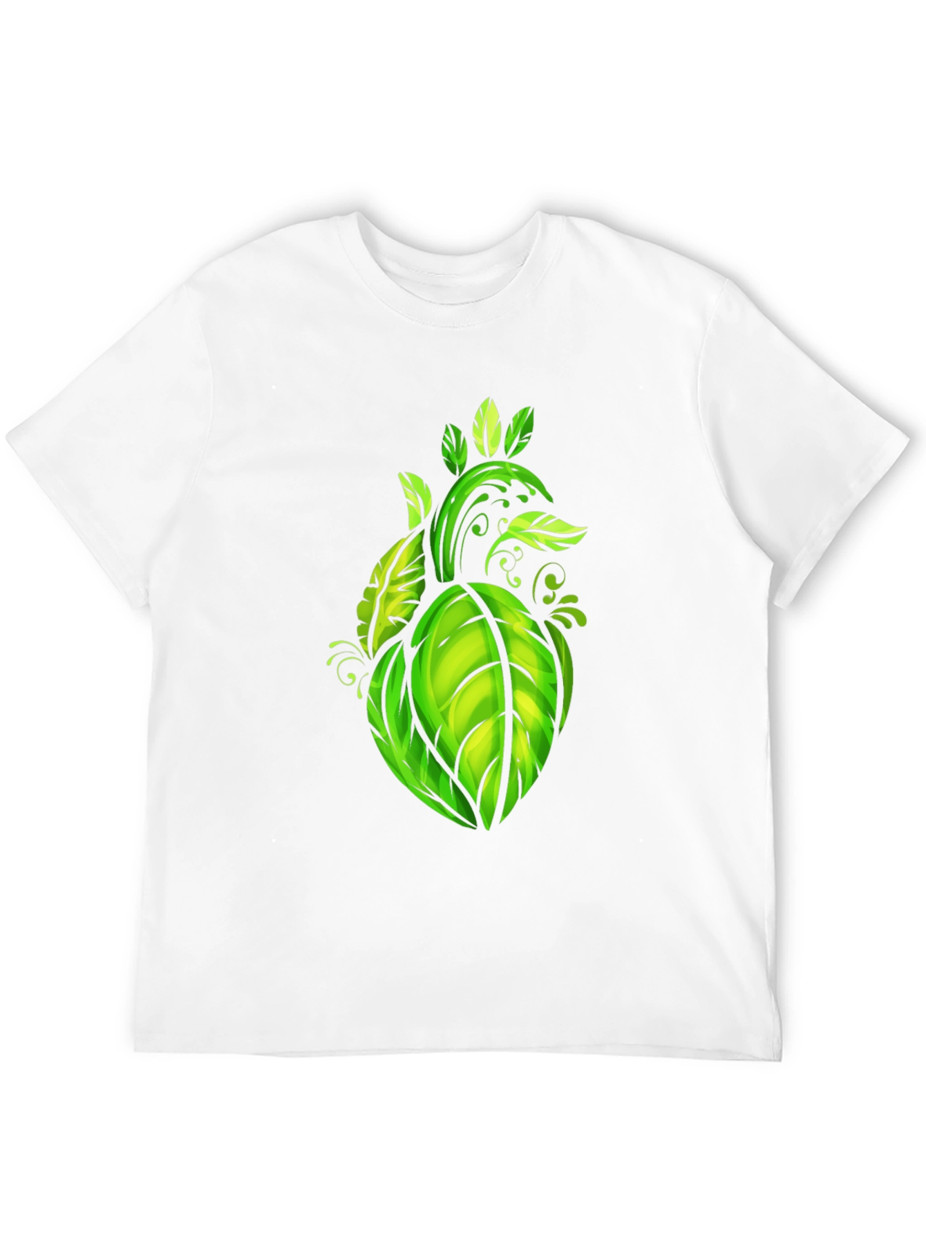 Leaf Heart Graphic Black Tee - Nature Lovers Shirt