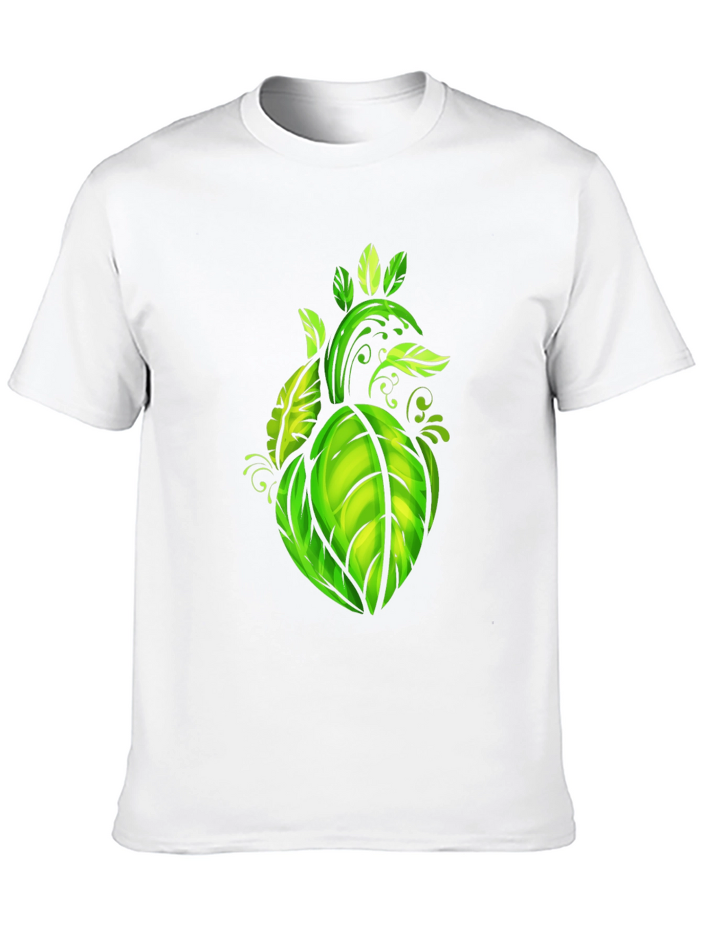 Leaf Heart Graphic Black Tee - Nature Lovers Shirt