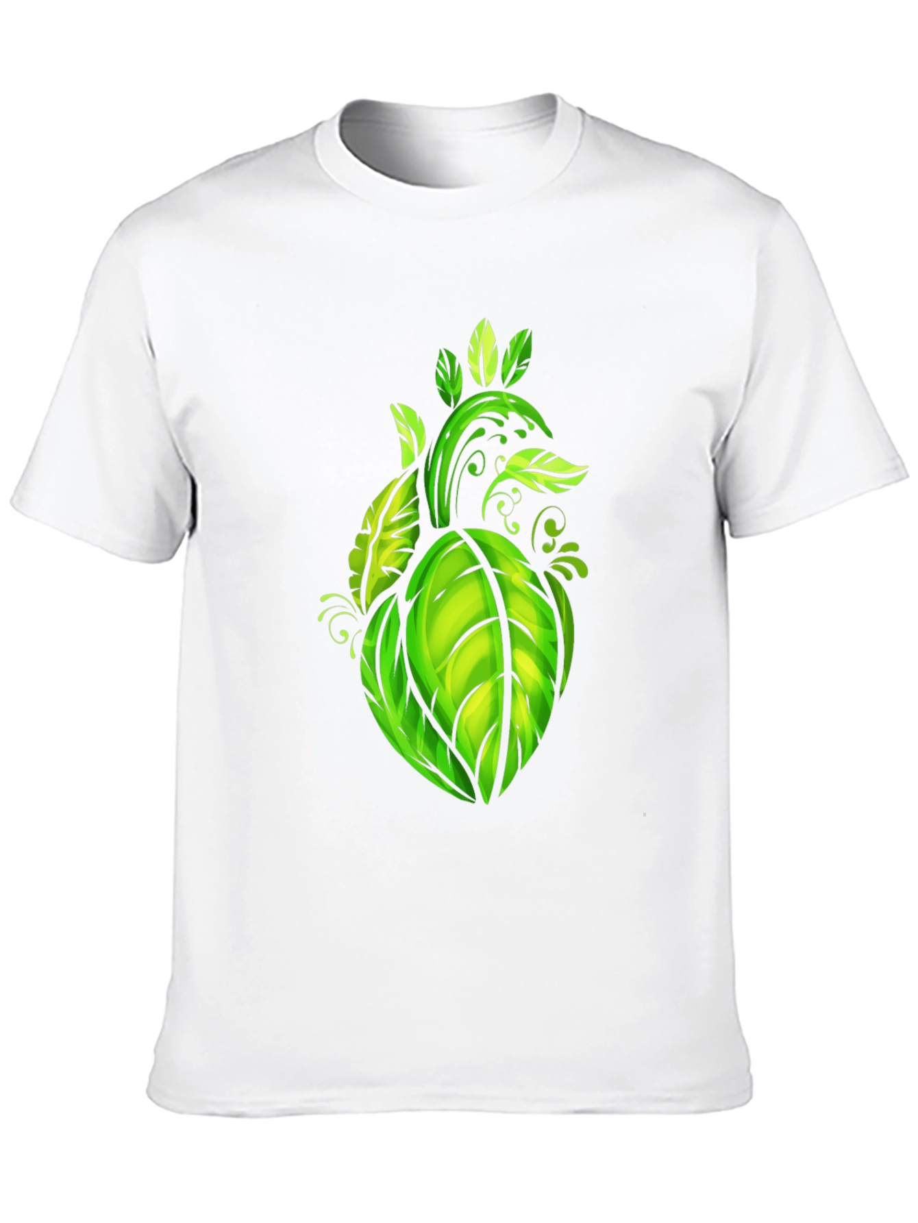 Leaf Heart Graphic Black Tee - Nature Lovers Shirt