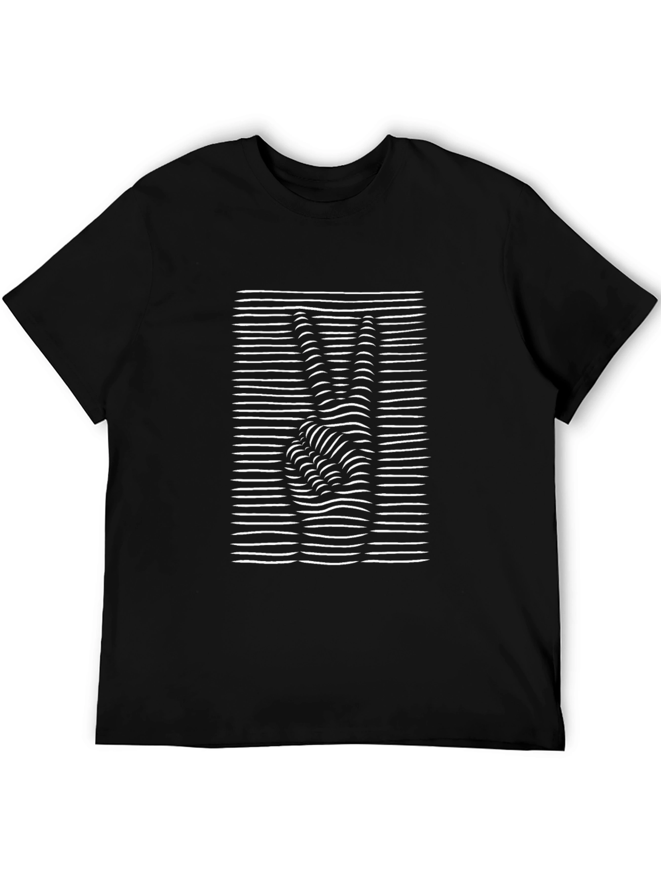 Optical Illusion Peace Sign Graphic Tee - Black