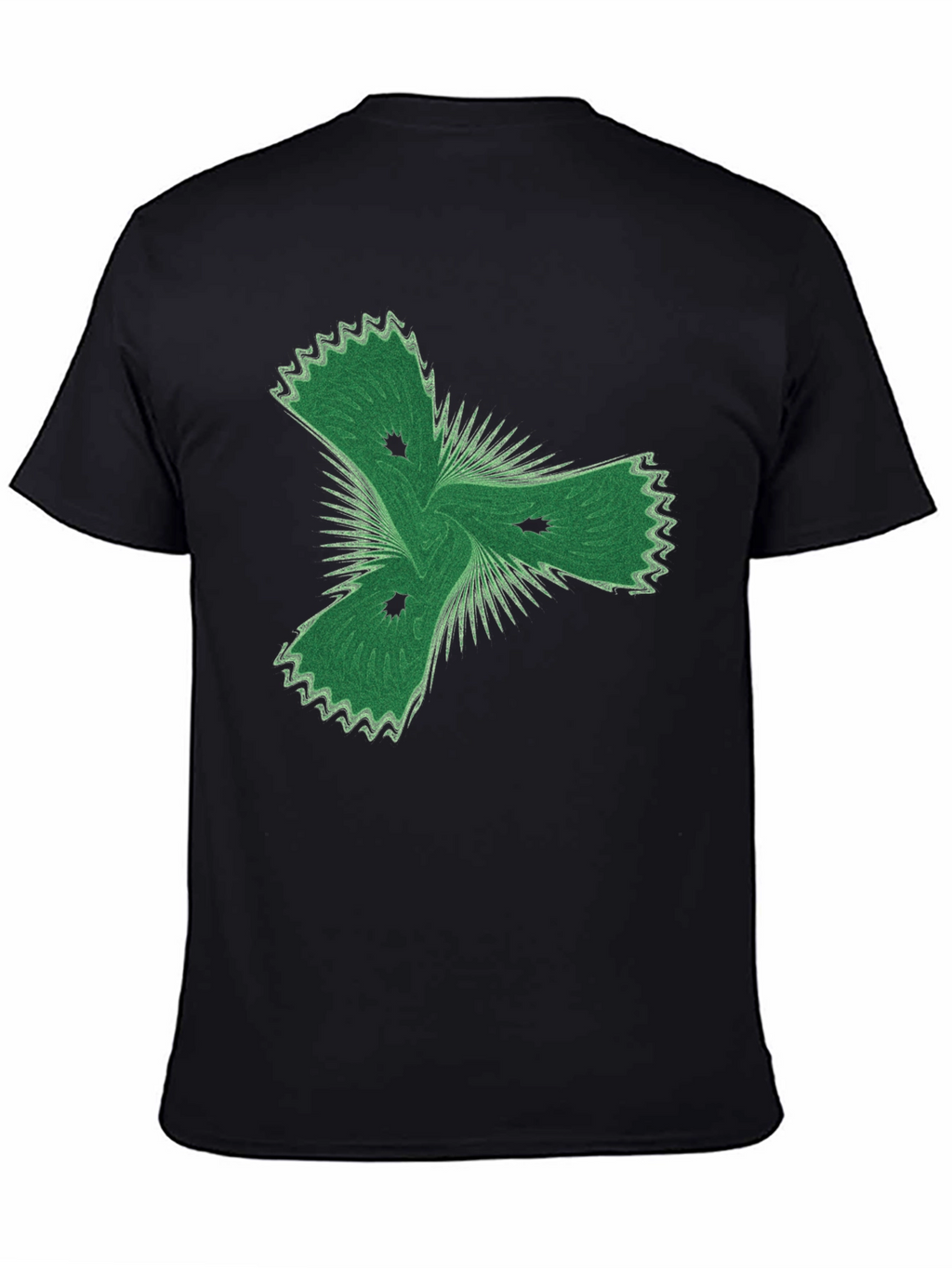 Abstract Green Graphic Black T-Shirt