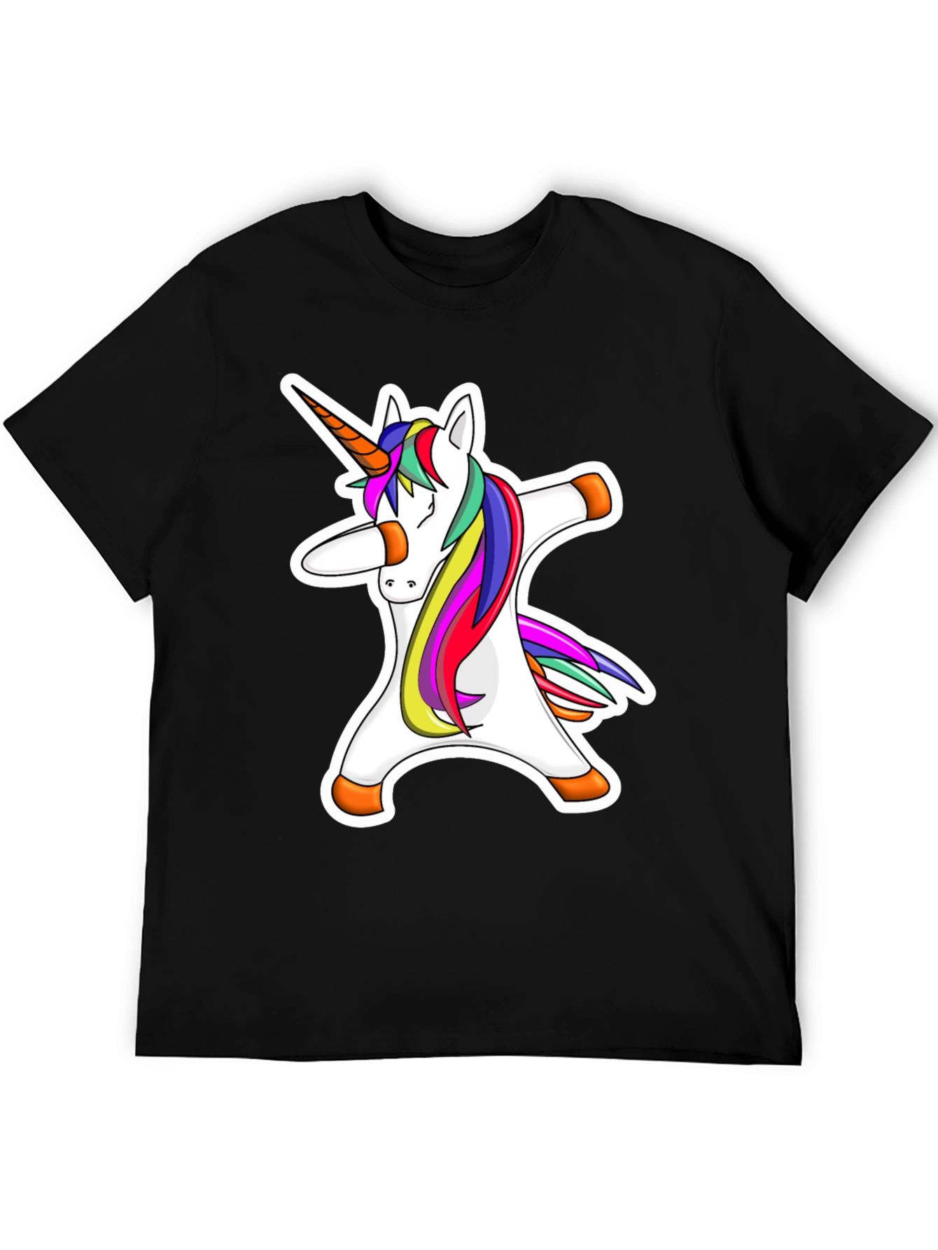 Dabbing Unicorn Graphic Tee - Mens Black T-Shirt