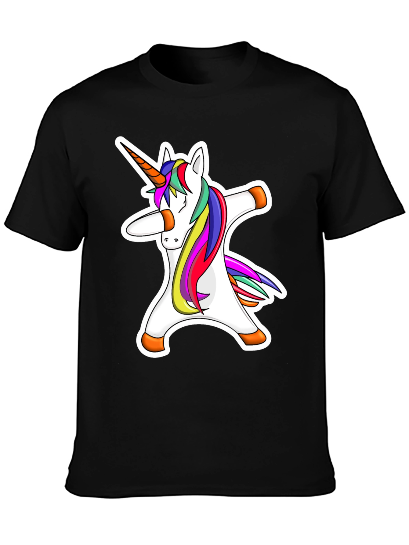 Dabbing Unicorn Graphic Tee - Mens Black T-Shirt