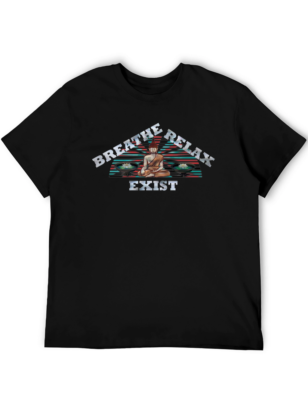Breathe Relax Exist Buddha Graphic T-Shirt