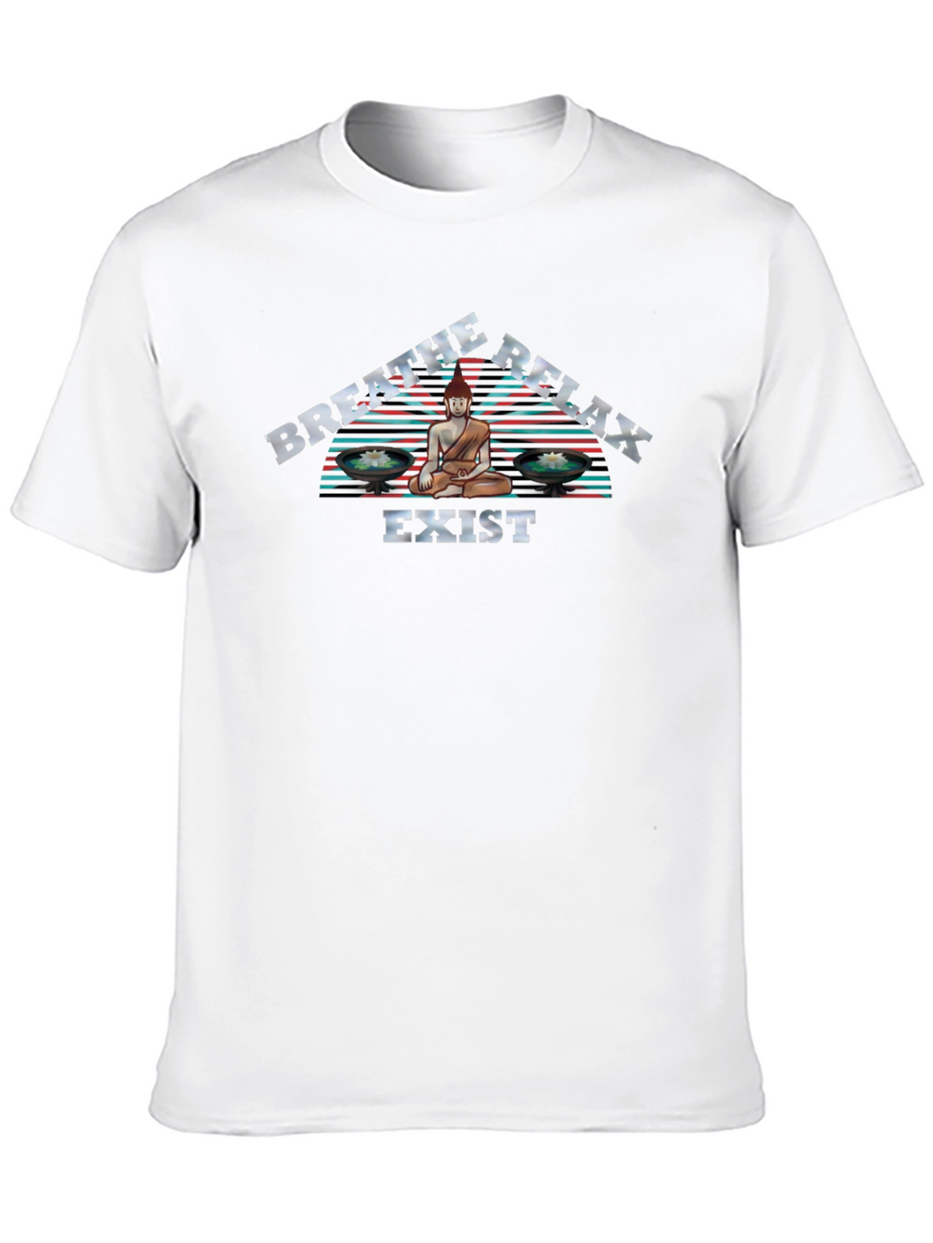 Breathe Relax Exist Buddha Graphic T-Shirt