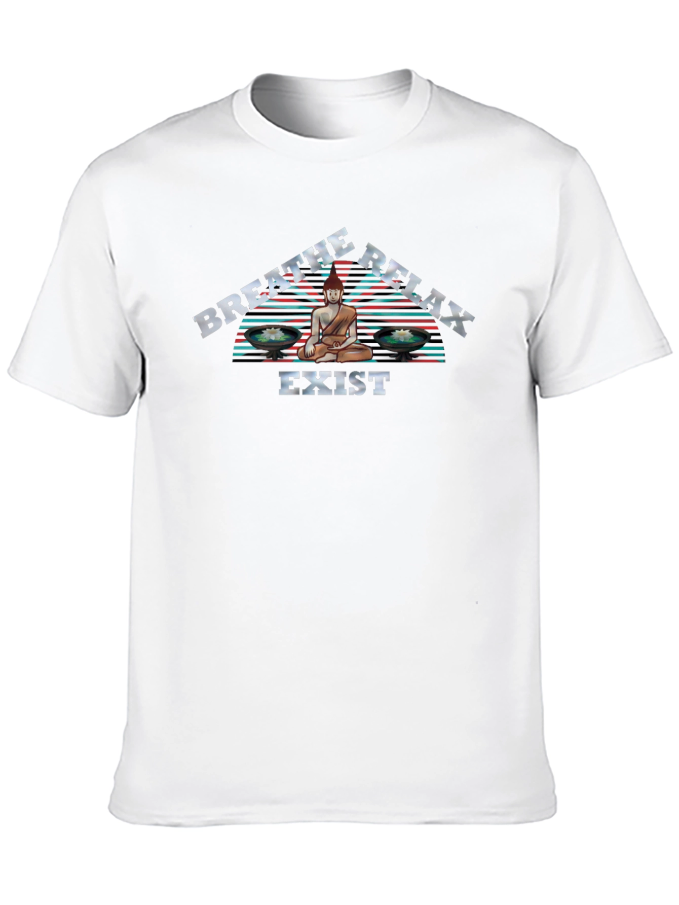 Breathe Relax Exist Buddha Graphic T-Shirt