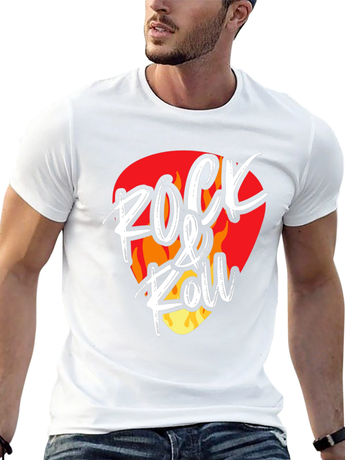 Rock & Roll Graphic Tee - Guitar Pick Design